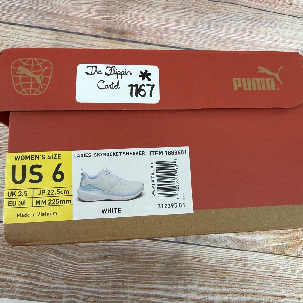 Puma Skyrocket Womens Running Shoes White Blue Pink Sneakers 1888601 Size 6 NEW - Picture 8 of 8